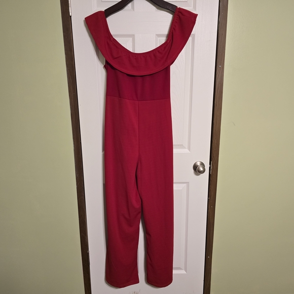 J for Justify Red Jumpsuit with Silver Rings - Picture 2 of 5